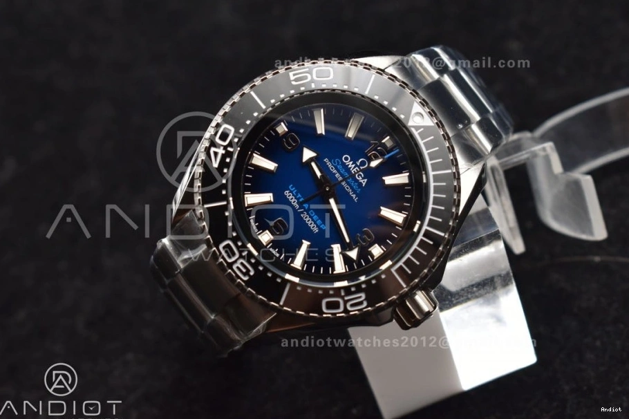 Black TF 6000M SS Dial SS Deep A2824 Blue Bezel Best 1:1 Ceramic Seamaster Bracelet Edition Ultra on 1223